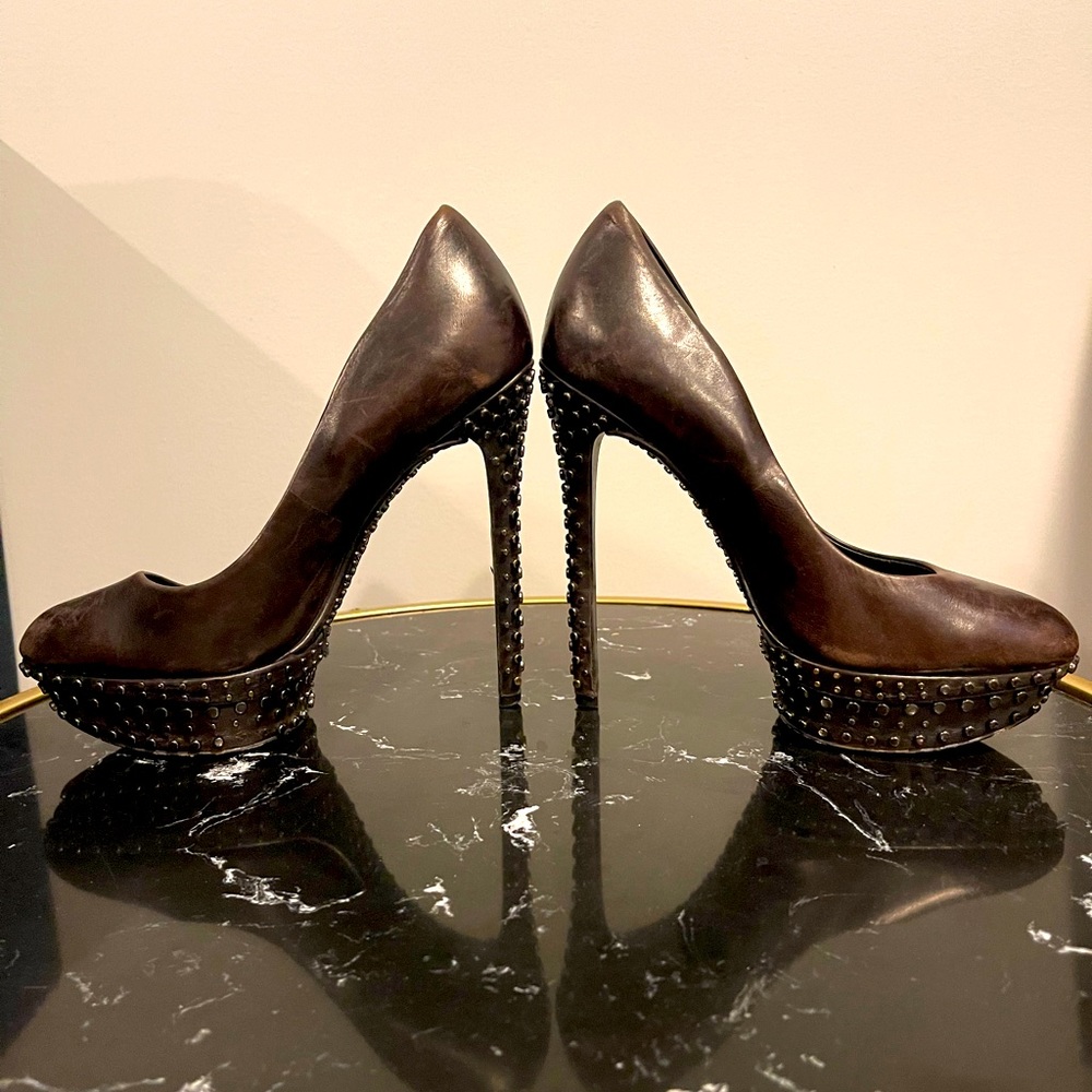 Studded black heels
